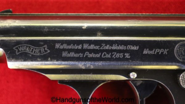 Walther, PPk, 7.65mm, RZM, Slide Logo, German, Germany, NSDAP, Handgun, Pistol, C&R, Collectible, Pocket, 7.65, 32, .32, acp, auto, WWII, WW2, Slide