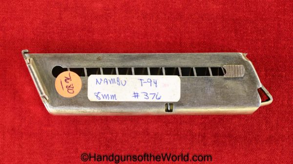 Nambu, Type 94, 8mm, Magazine, Clip, #376, 376, Original, Mag, Collectible, Japan, Japanese, Type, 94, Handgun, Pistol, Hand gun, WWII, WW2, Nickel