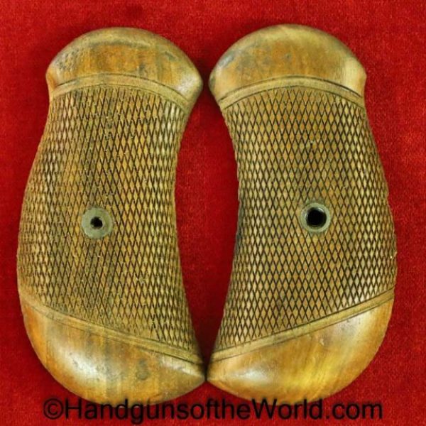 Webley, Mark I, Revolver, Grips, checkered, walnut, Wood, Wooden, Original, Collectible, Handgun, Service Revolver, Mark 1, MkI, Mk1, Mk I, Mk 1, Mk.1, Mk.I