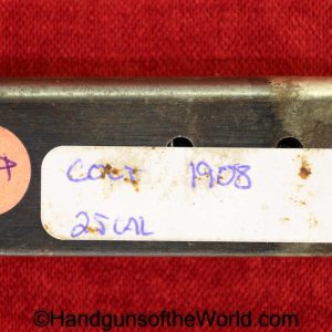 Colt, 1908, .25, Magazine, Clip, Mag, Original, Collectible, 25, 6.35, 6.35mm, acp, auto, Handgun, Pistol, VP, Vest Pocket, American, USA, Americana