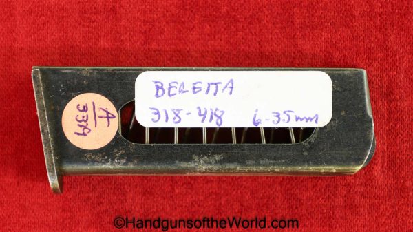 Beretta, 318, 418, 6.35mm, Magazine, Clip, Mag, Original, Collectible, Italy, Italian, Handgun, Pistol, Hand gun, Model, 25, .25, acp, auto, 6.35