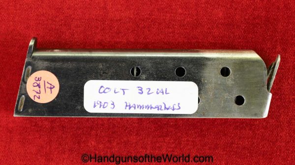 Colt, 1903, Hammerless, .32acp, Magazine, Clip, Mag, Original, Collectible, Pistol, Handgun, Pocket, 32, .32, acp, auto, 7.65, 7.65mm, Hand gun, USA
