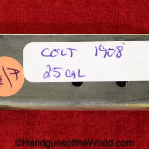Colt, 1908, .25, Magazine, Clip, Mag, Original, Collectible, Handgun, Pistol, 25, acp, auto, 6.35, 6.35mm, VP, Vest Pocket, Model, American, US, USA