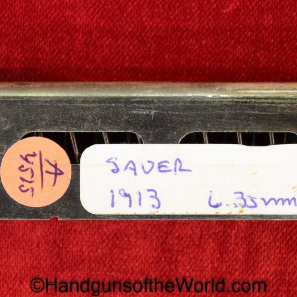 Sauer, 1913, 6.35mm, Magazine, Clip, Mag, Original, Collectible, German, Germany, 1919, Handgun, Pistol, 6.35, 25, .25, acp, auto, Hand gun, VP