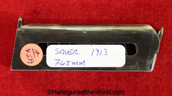 Sauer, 1913, 7.65mm, Magazine, Clip, Mag, Original, Collectible, German, Germany, Handgun, Pistol, Hand gun, 7.65, 32, .32, acp, auto, Vintage, Real, Old