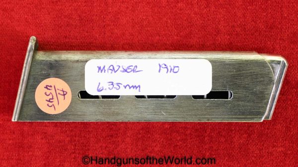 Mauser, 1910, 6.35mm, Magazine, Clip, Mag, Original, Collectible, German, Germany, Model, Handgun, Hand gun, Pistol, 6.35, 25, .25, acp, auto