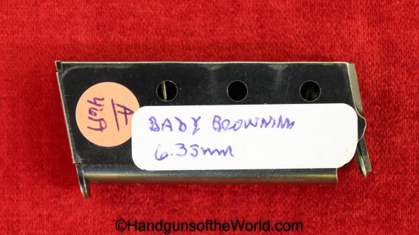 Browning, Baby, 6.35mm, Magazine, Clip, Mag, Original, Collectible, FN, Handgun, Hand gun, Pistol, 6.35, .25, 25, acp, auto, Belgian, Belgium, VP