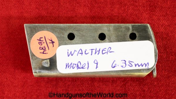 Walther, Model 9, 6.35mm, Magazine, Clip, Mag, Original, Collectible, German, Germany, Handgun, Pistol, Hand gun, Model IX, 6.35, 25, .25, acp, auto