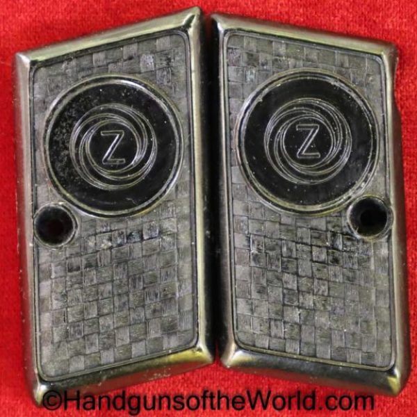 CZ, Z, Pistol, Grips, Black, Bakelite, Original, Collectible, Czech, Czechoslovakia, Grip, Set, Pair, Handgun, Pistol, Hand gun, VP, Vest Pocket