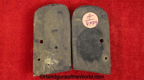 MAB, Martian, Grips, Original, Collectible, Horn, Pressed, Black, Handgun, Pistol, Commercial, Spain, Spanish, VP, Vest Pocket, Set, Pair, Grip
