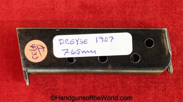 Dreyse, 1907, 7.65mm, Magazine, Clip, Mag, Original, Collectible, Handgun, Pistol, German, Germany, 7.65, 32, .32, acp, auto, Hand gun, Model, Pocket