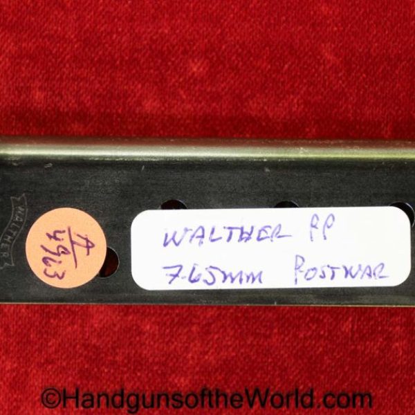 Walther, PP, 7.65mm, Magazine, Clip, Original, Collectible, Post War, Post-War, Handgun, Pistol, 32, .32, acp, auto, 7.65, German, Germany, Hand gun