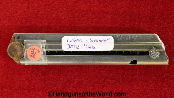 Luger, P.08, 9mm, .30, Wood Base, Magazine, Clip, Mag, Original, Collectible, P08, P 08, P-08, 30, Wood, Wooden, Base, 7.65, 7.65mm, Para, Parabellum