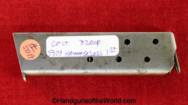 Colt, 1903, Hammerless, .32acp, 1st, Issue, Magazine, Clip, Mag, Original, Collectible, First, Pattern, Pocket, 32, .32, acp, auto, 7.65, 7.65mm, Handgun