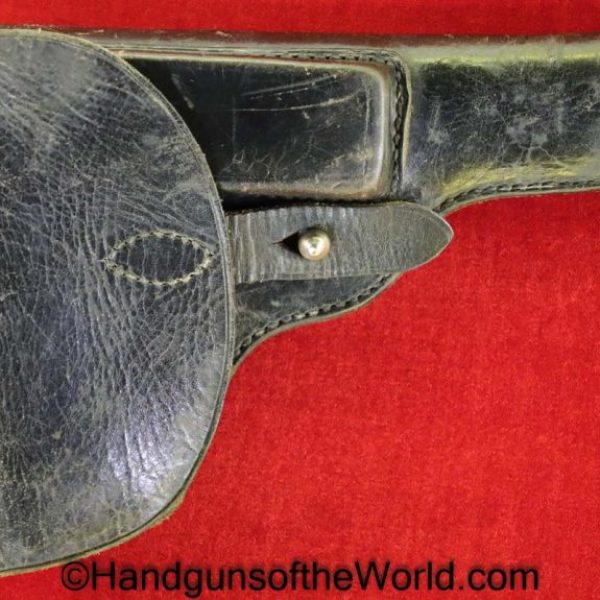 Astra, 600, Holster, Black, leather, West German, Police, pattern, Geco, Retailer marked, Original, Collectible, West Germany, Handgun, Pistol, Post-War