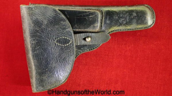 Astra, 600, Holster, Black, leather, West German, Police, pattern, Geco, Retailer marked, Original, Collectible, West Germany, Handgun, Pistol, Post-War