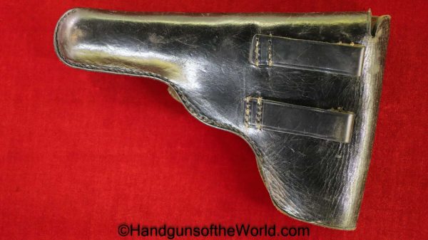 Astra, 600, Holster, Black, leather, West German, Police, pattern, Geco, Retailer marked, Original, Collectible, West Germany, Handgun, Pistol, Post-War