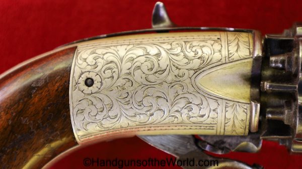 J.R. Cooper, Under Hammer, Pepperbox, 10mm, with Case, Superb, British, English, Handgun, Revolver, Collectible, Antique, Cooper, Underhammer, Pepper Box