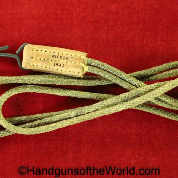 Colt, 1911A1, Lanyard, Braided, beige, canvas, steel clip, leather, Hickok, 1943, Original, Collectible, 1911, 45, .45, WWII, WW2, Handgun, Pistol