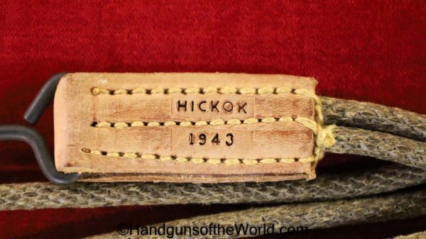 Colt, 1911A1, Lanyard, Braided, beige, canvas, steel clip, leather, Hickok, 1943, Original, Collectible, 1911, 45, .45, WWII, WW2, Handgun, Pistol
