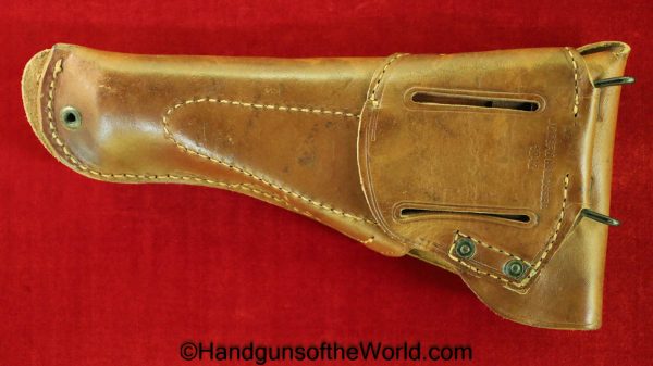Colt, 1911A1, Holster, Dated, 1942, Russet, leather, US, Joseph H. Mosser, Original, Collectible, Handgun, Pistol, 1911, 45, .45, WWII, WW2, Mosser