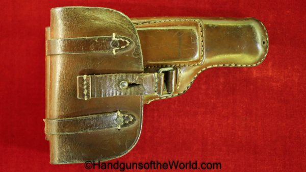 Femaru, P.Mod 37, Holster, Luftwaffe, Brown, leather, Theuermann, dropping, pattern, CDC42, eagle 7, E/7, cdc, 42, 1942, Original, Collectible, WWII, WW2
