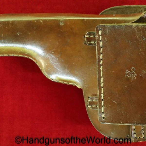 Femaru, P.Mod 37, Holster, Luftwaffe, Brown, leather, Theuermann, dropping, pattern, CDC42, eagle 7, E/7, cdc, 42, 1942, Original, Collectible, WWII, WW2