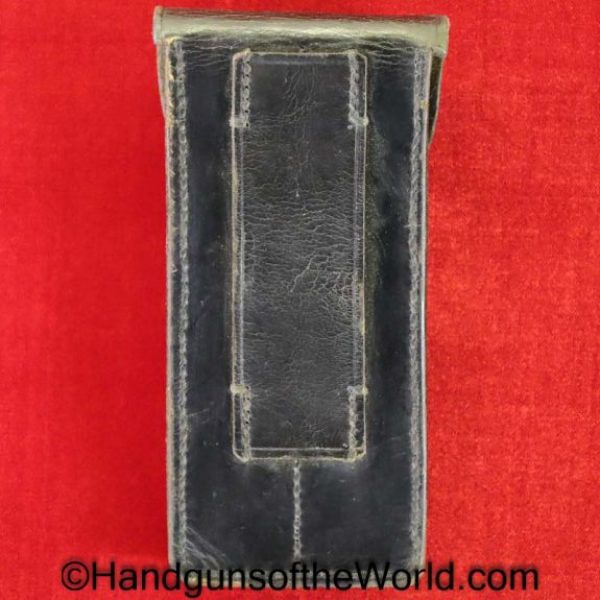 Luger, Double Magazine Pouch, Black, Leather, Portuguese, AE, #2472, 2472, Original, Collectible, Portugal, Mag, Magazine, Clip, Pouch, Double, Hand gun