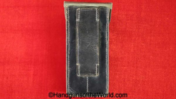 Luger, Double Magazine Pouch, Black, Leather, Portuguese, AE, #2472, 2472, Original, Collectible, Portugal, Mag, Magazine, Clip, Pouch, Double, Hand gun
