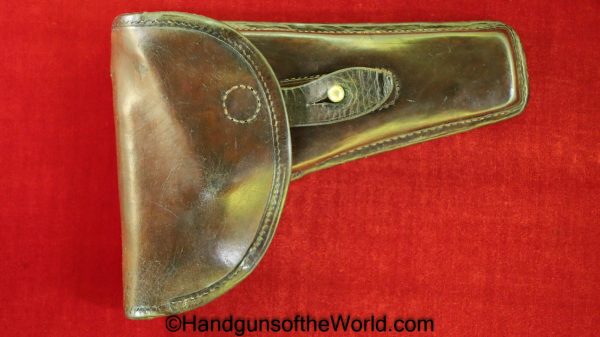 Steyr Hahn, 1911, Holster, 1912, Steyr, Hahn, Unmarked, formed, brown, leather, Original, Collectible, WWI, WW1, Austria, Austrian, Handgun, Pistol