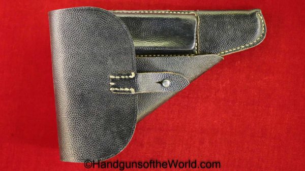 Walther, P-38, Holster, German, WWII, Dated, 1944, Black, leather, pebble grain, breakaway, Germany, WW2, BML44, bml, 44, Original, Collectible, P38, P.38