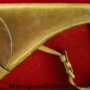 Webley, Mark I-VI, Navy, Pattern, Revolver, Holster, Original, Collectible, brown, leather, brass rivets, with shoulder straps, British, English, Naval