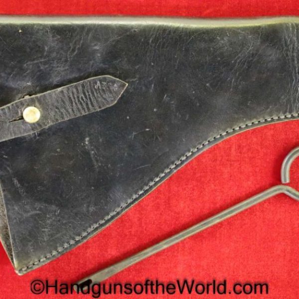 Webley, Mark I-VI, Service Revolver, Holster, Black, Leather, no top flap, Saddlers Federation, 1915, Original, Collectible, Revolver, Handgun, British