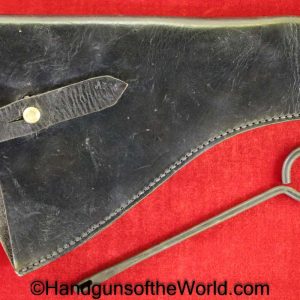 Webley, Mark I-VI, Service Revolver, Holster, Black, Leather, no top flap, Saddlers Federation, 1915, Original, Collectible, Revolver, Handgun, British