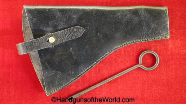 Webley, Mark I-VI, Service Revolver, Holster, Black, Leather, no top flap, Saddlers Federation, 1915, Original, Collectible, Revolver, Handgun, British