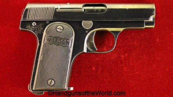 Walman, Pocket, 7.65mm, Akah, Retailer Marked, Spain, Spanish, German, Germany, Handgun, Pistol, C&R, Collectible, 32, .32, acp, auto, 7.65, Hand gun