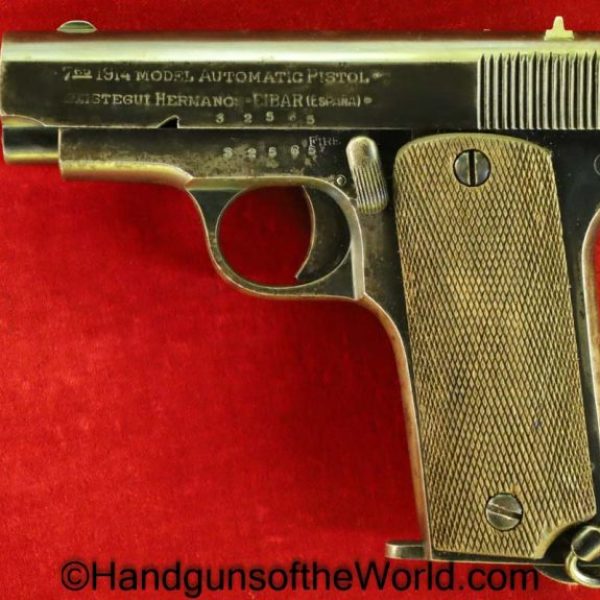 Bestegui Hermanos, Model 1914, 7.65mm, with Capture Paper, with Diary, WWII, WW2, Spain, Spanish, Handgun, Pistol, C&R, Collectible, Capture Paper, 32, .32
