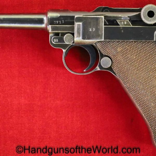 Luger, P.08, Mauser Banner, 1939, 9mm, Police, Eagle L, Matching Magazine, Matching Mag, German, Germany, WWII, WW2, Handgun, Pistol, C&R, Collectible, E/L