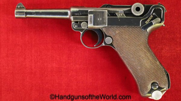 Luger, P.08, Mauser Banner, 1939, 9mm, Police, Eagle L, Matching Magazine, Matching Mag, German, Germany, WWII, WW2, Handgun, Pistol, C&R, Collectible, E/L