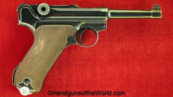 Luger, P.08, Mauser Banner, 1939, 9mm, Police, Eagle L, Matching Magazine, Matching Mag, German, Germany, WWII, WW2, Handgun, Pistol, C&R, Collectible, E/L
