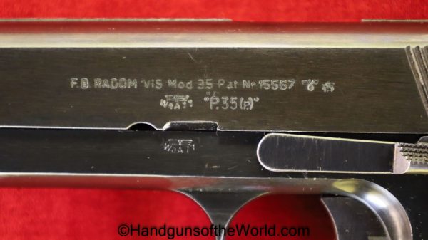 Radom, VIS, P-35, 9mm, Type I, Early, German, Germany, WWII, WW2, P35, P 35, P.35, Handgun, Pistol, C&R, Collectible, Type 1, Type, I, 1, Stock Slot, Slotted