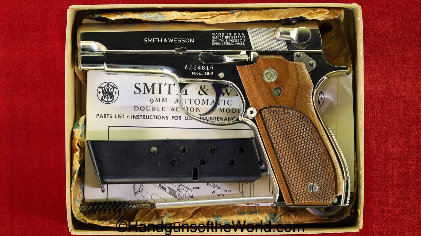 S&W, Model 39-2, 9mm, Factory Nickel, in Box, Boxed, with Box, Model, 39, -2, 39-2, Nickel, Handgun, Pistol, Collectible, Smith and Wesson, Americana, USA