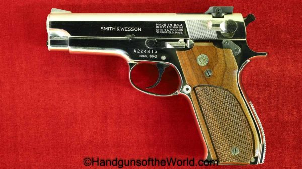 S&W, Model 39-2, 9mm, Factory Nickel, in Box, Boxed, with Box, Model, 39, -2, 39-2, Nickel, Handgun, Pistol, Collectible, Smith and Wesson, Americana, USA