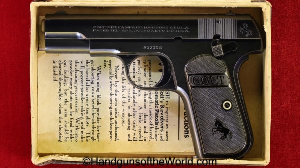 Colt, 1903, Hammerless, .32, 1924, with Box, Boxed, Handgun, Pistol, C&R, Collectible, 32, 7.65, 7.65mm, Pocket, Americana, America, USA, US, American