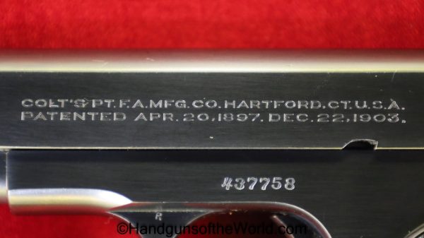 Colt, 1903, Hammerless, .32, 1924, with Box, Boxed, Handgun, Pistol, C&R, Collectible, 32, 7.65, 7.65mm, Pocket, Americana, America, USA, US, American