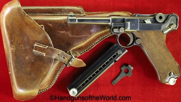 Luger, P.08, 1940, Mauser Banner, 9mm, Police to Military, Full Rig, Fantastic, German, Germany, WWII, WW2, Handgun, Pistol, C&R, Collectible, Mauser