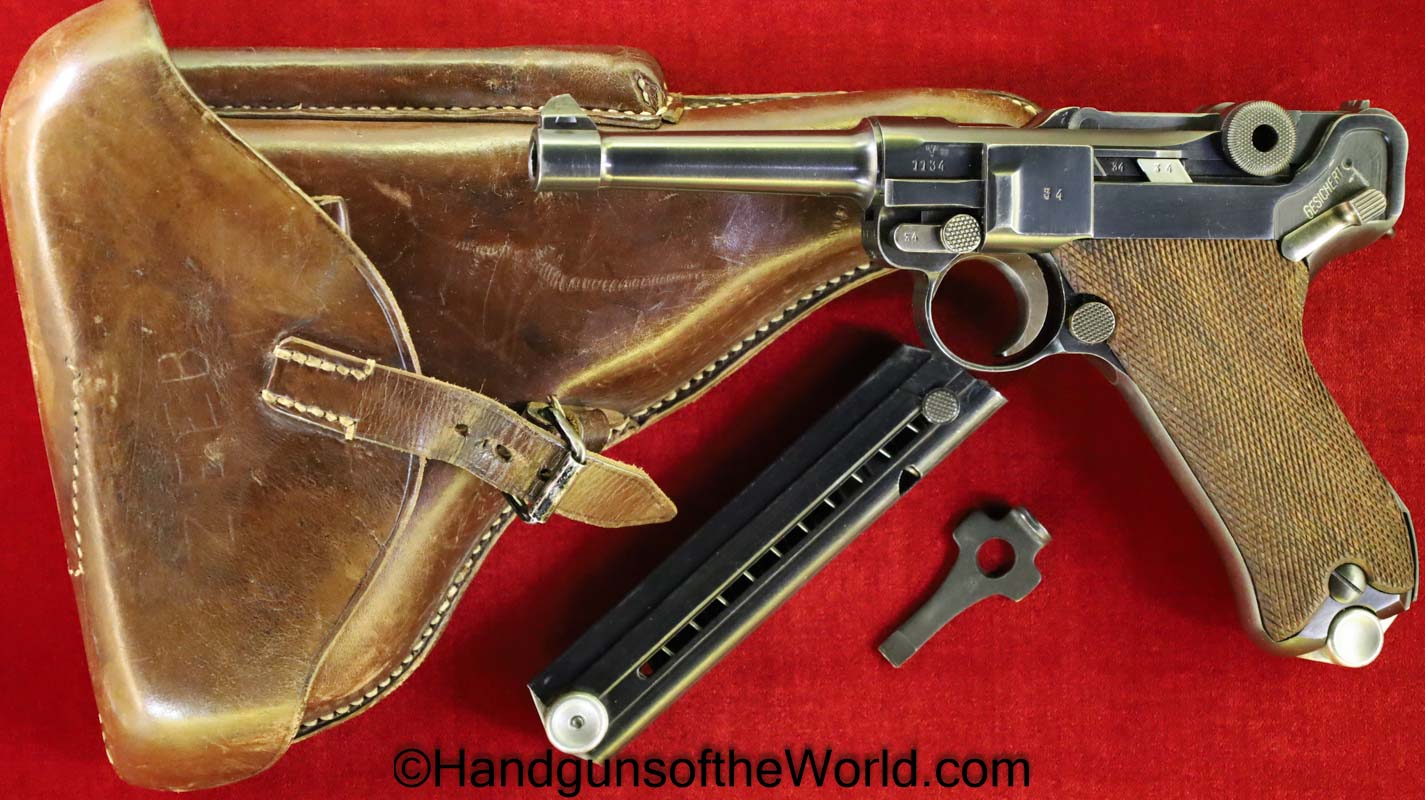 Luger, P.08, 1940, Mauser Banner, 9mm, Police to Military, Full Rig, Fantastic, German, Germany, WWII, WW2, Handgun, Pistol, C&R, Collectible, Mauser