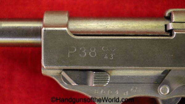Walther, Mauser, P.38, AC 43, 9mm, FN Slide, with Capture Paper, FN, Slide, German, Germany, WWII, WW2, Handgun, Pistol, C&R, Collectible, 1943, 43, ac