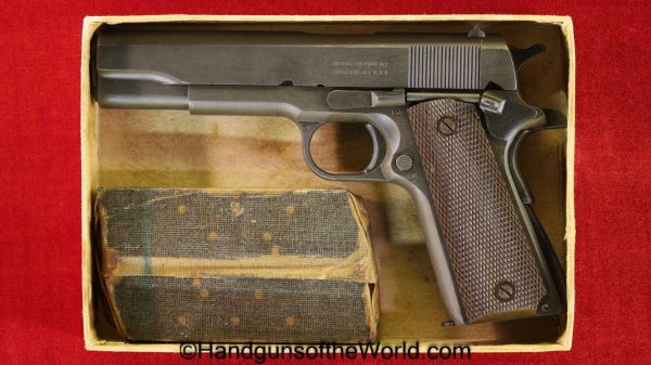 Colt, 1911A1, Remington Rand, .45 acp, US, Army, 1944, Mint, in Box, Boxed, Handgun, Pistol, C&R, Collectible, 45, .45, 1911, WWII, WW2, Remington, acp