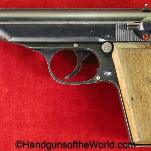 Walther, PP, 7.65mm, Late War, German, WWII, AC Slide, Wood Grips, Full Rig, Handgun, Pistol, C&R, Collectible, WW2, Germany, AC, Code, 32, .32, acp, auto